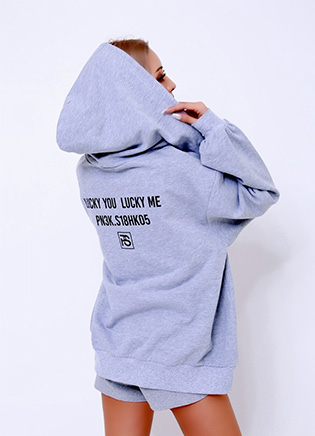 lucky you+me loose hoodie